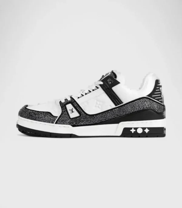'Trainer Black White Swarovski'