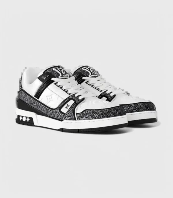 'Trainer Black White Swarovski'